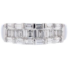 18 Karat White Gold Baguette Diamond Ring