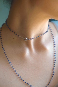 Rossella Ugolini Art Deco Style Blue Sapphire Sautoir Necklace