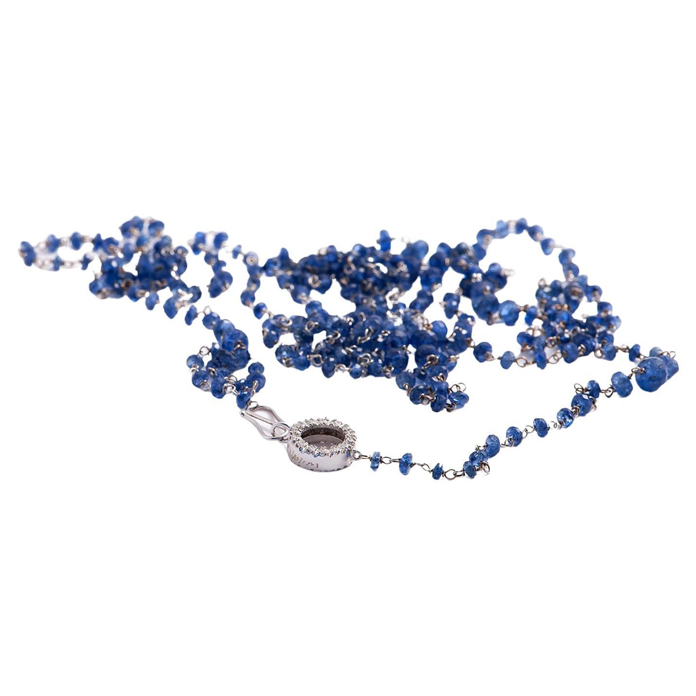 Halskette im Art-Déco-Stil von Rossella Ugolini mit blauem Saphir Sautoir