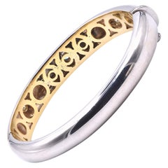 18 Karat White Gold Bezel Set Diamond Bracelet