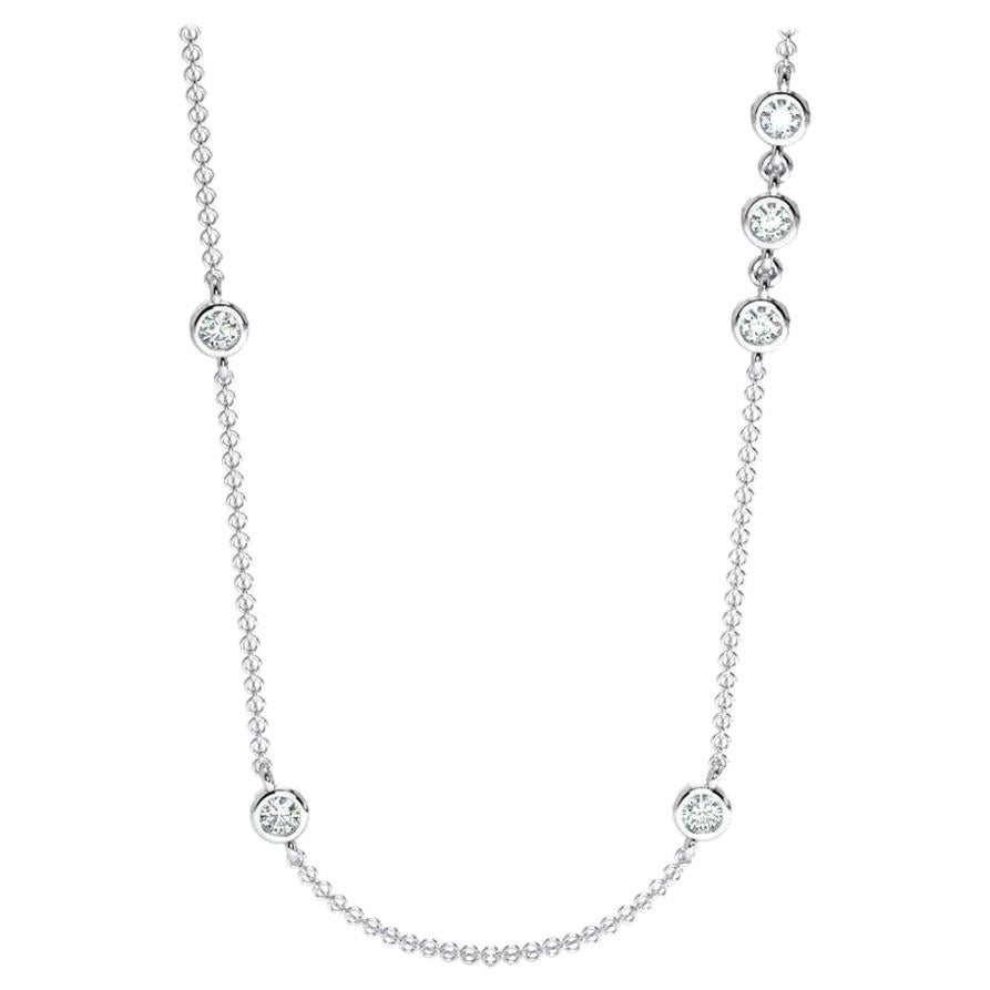 18 Karat White Gold Bezel Station Diamond Necklace '2/5 Carat'