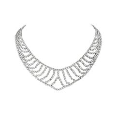 18 Karat White Gold Bib Necklace