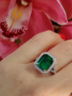 18 karat white gold bicolor ring Emerald, KEY of AMSTERDAM collection