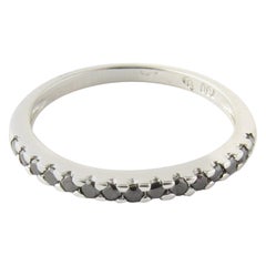 18 Karat White Gold Black Diamond Ring