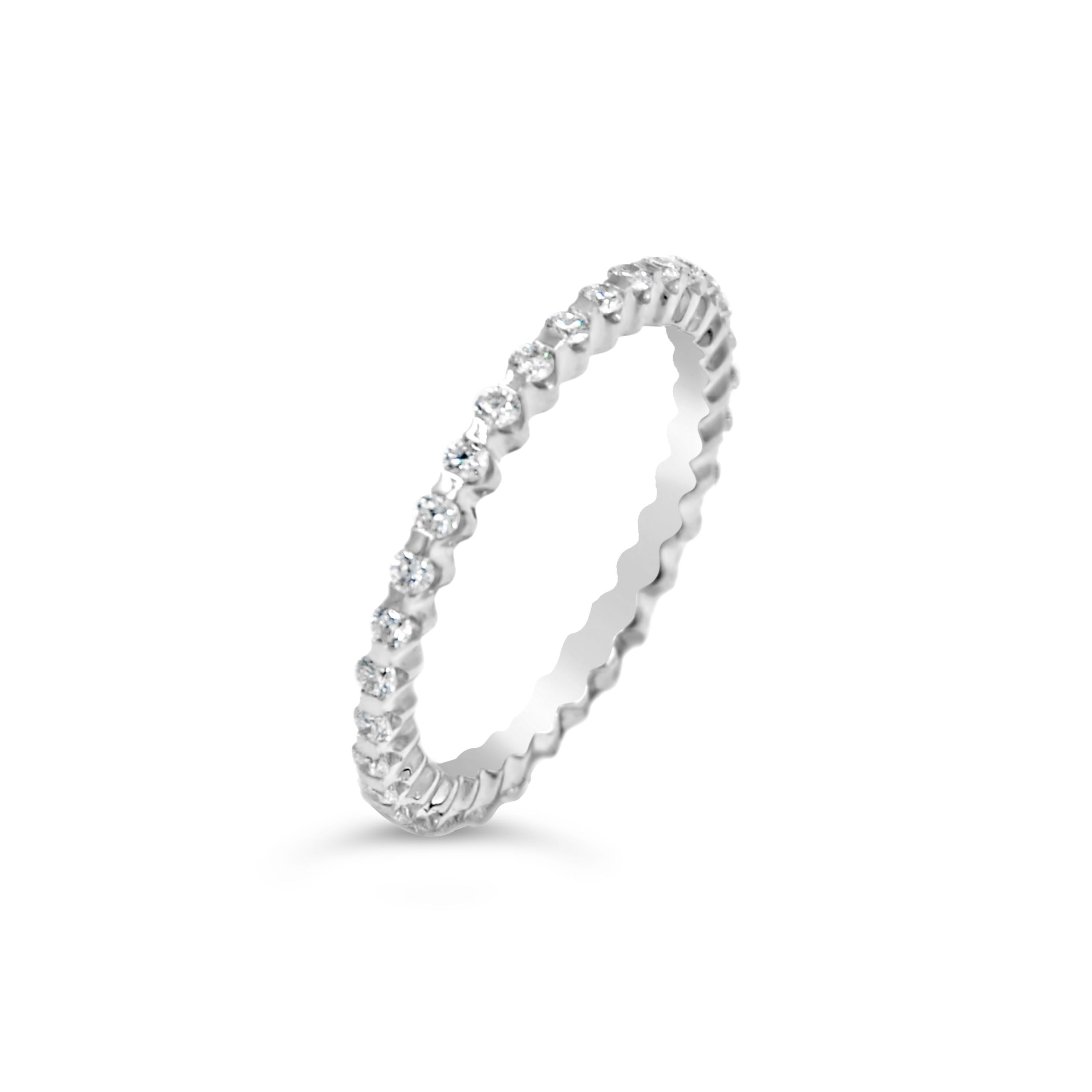 Women's or Men's 18 Karat White Gold Black Diamonds Garavelli Band Ring For Sale