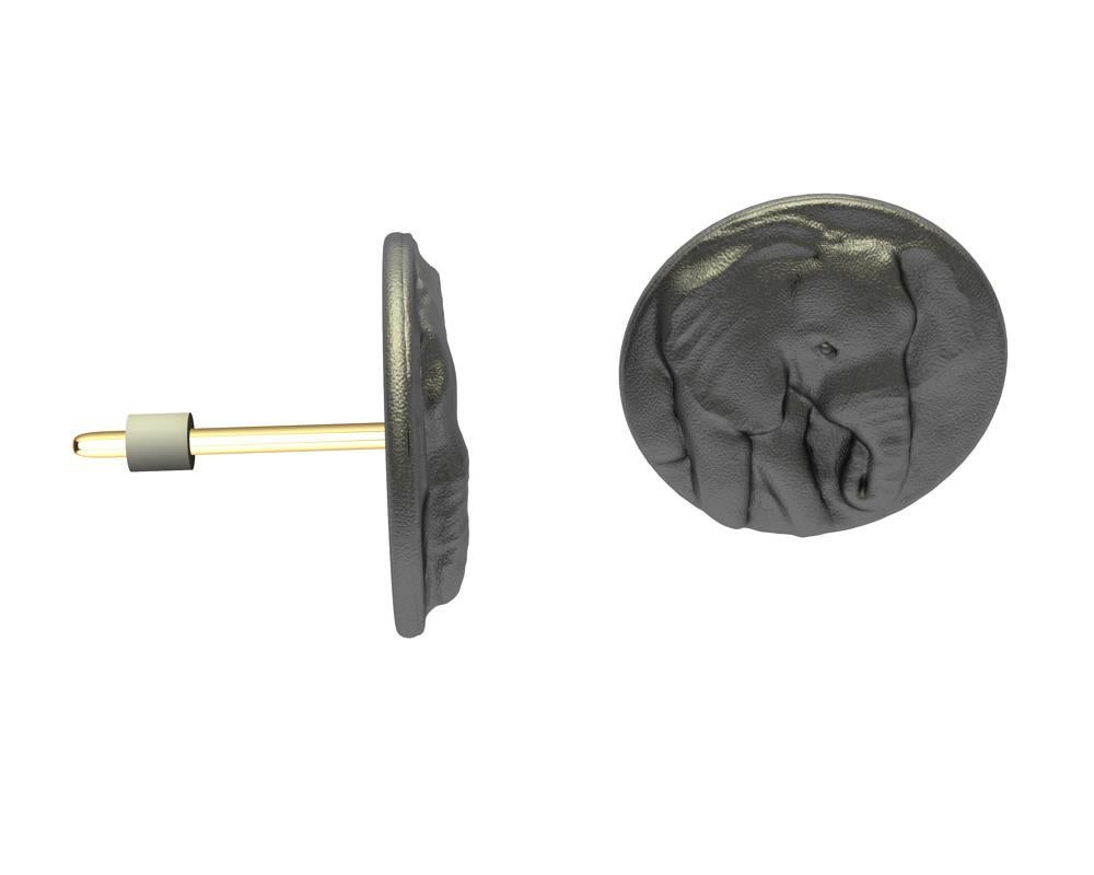 18Karat White Gold and Black Rhodium  Elephant Stud Earrings, Tiffany Designer , Thomas Kurilla created this for the ladies. What is not to love about elephants? They do capture the imagination.  Who wouldn't want to ride one? They can remember
