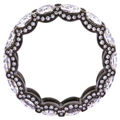 Rarever 18K Black Gold Old Cut Diamond 5.57cts Eternity Ring