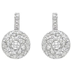 18 Karat White Gold, Black Rhodium Plated Diamond Lever Back Earrings