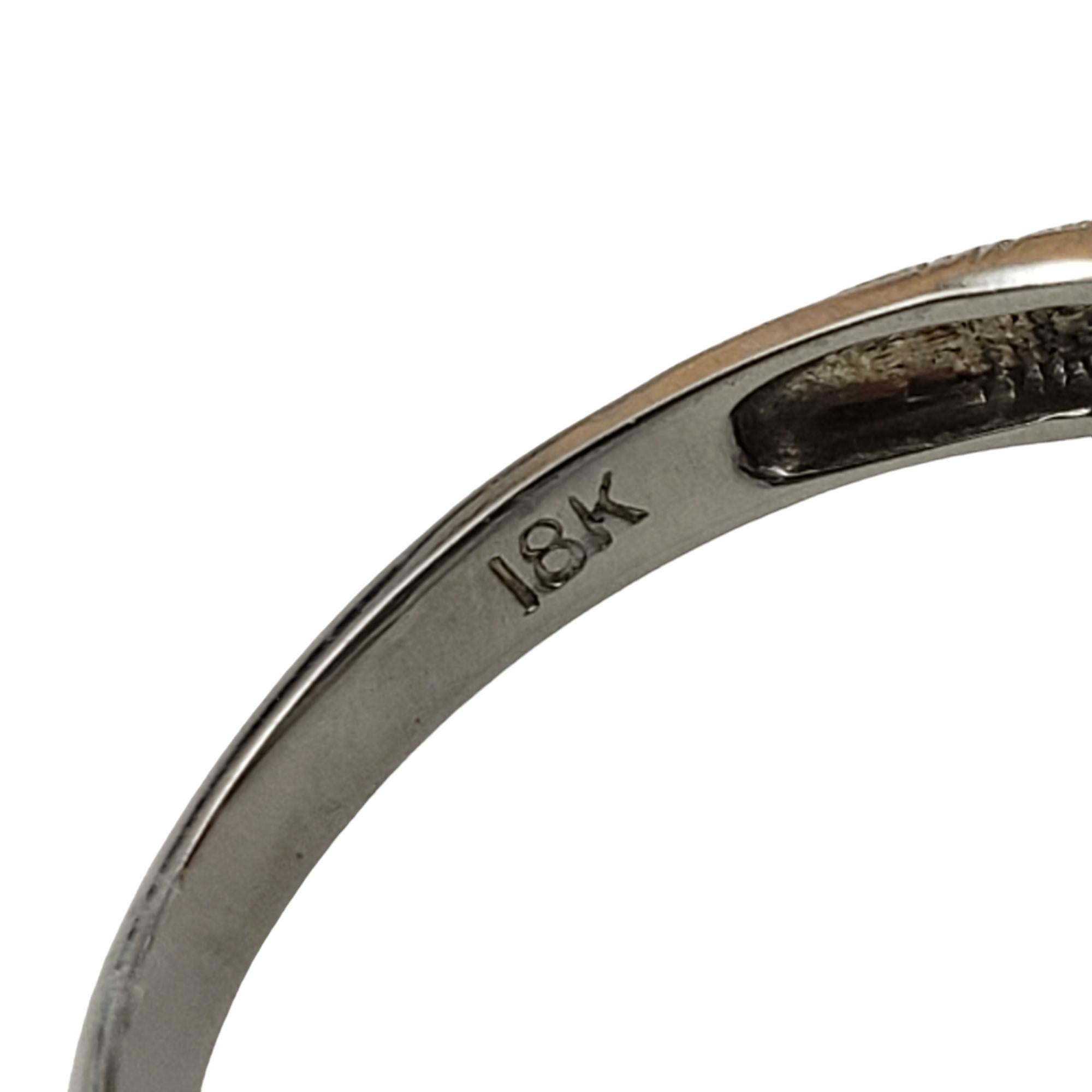 18 Karat White Gold Blue Glass Ring Size 6.25 #17148 For Sale 2