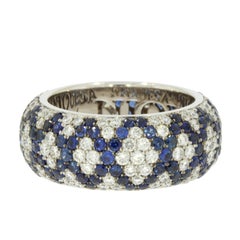 18 Karat White Gold Blue Sapphire and Diamond Starlight Ring by Niquesa