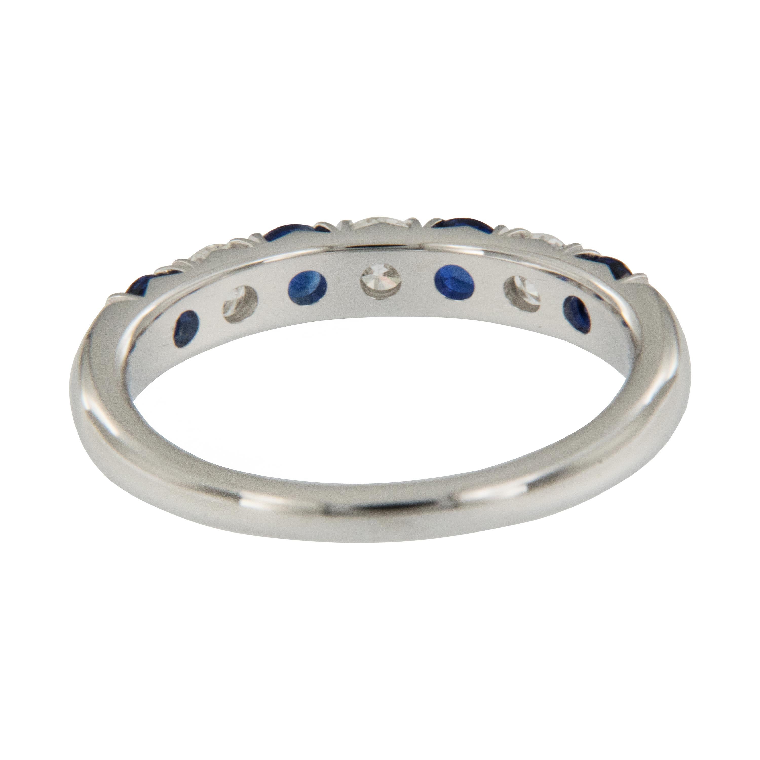 sapphire and diamond stackable ring