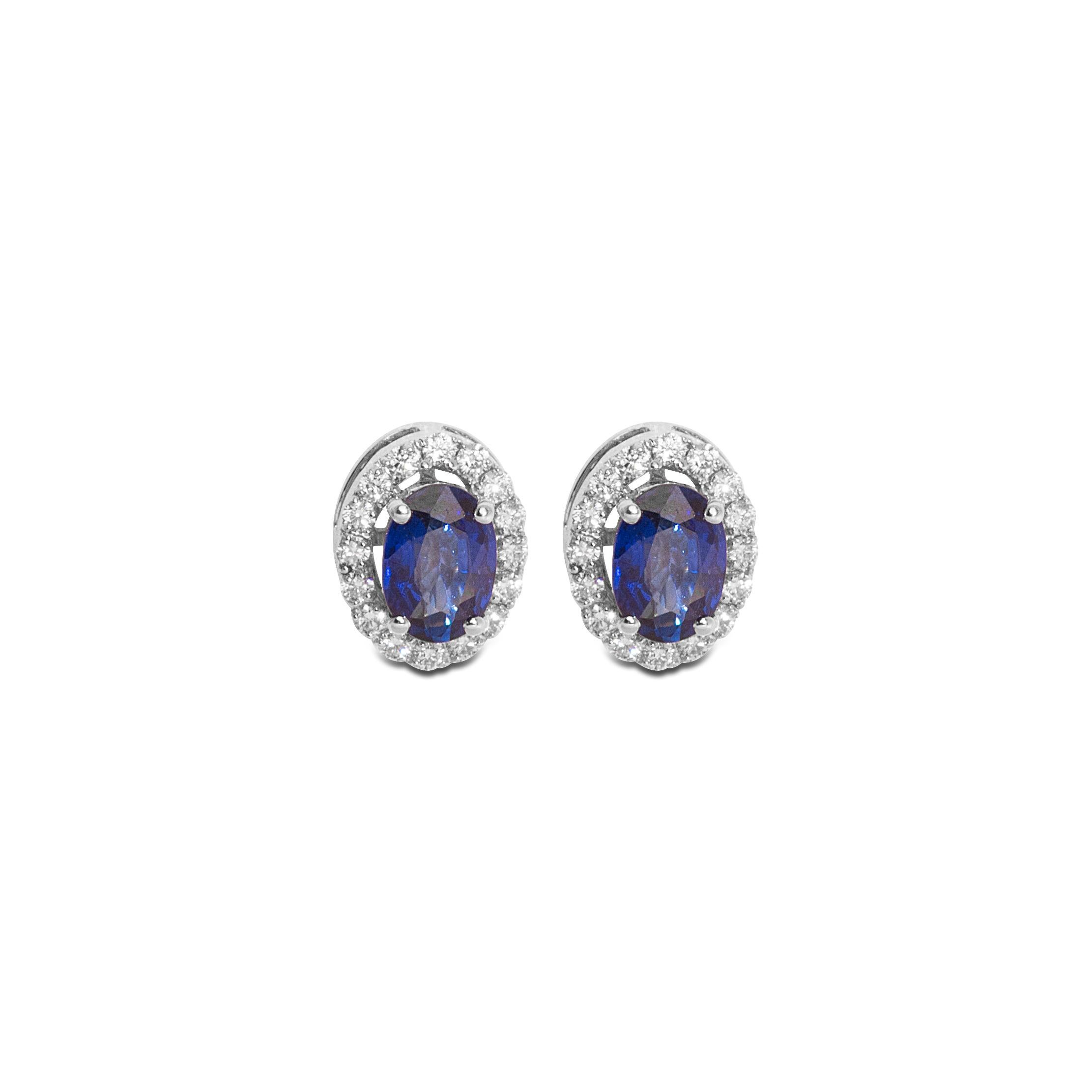 18 Karat White Gold Blue Sapphire Diamond Stud Earrings

These simple stud earrings set in 18 Karat white gold, studded with beautiful blue sapphires and diamonds (GH color / VVS-VS Purity) are ideal for both day and evening wear.

We will provide