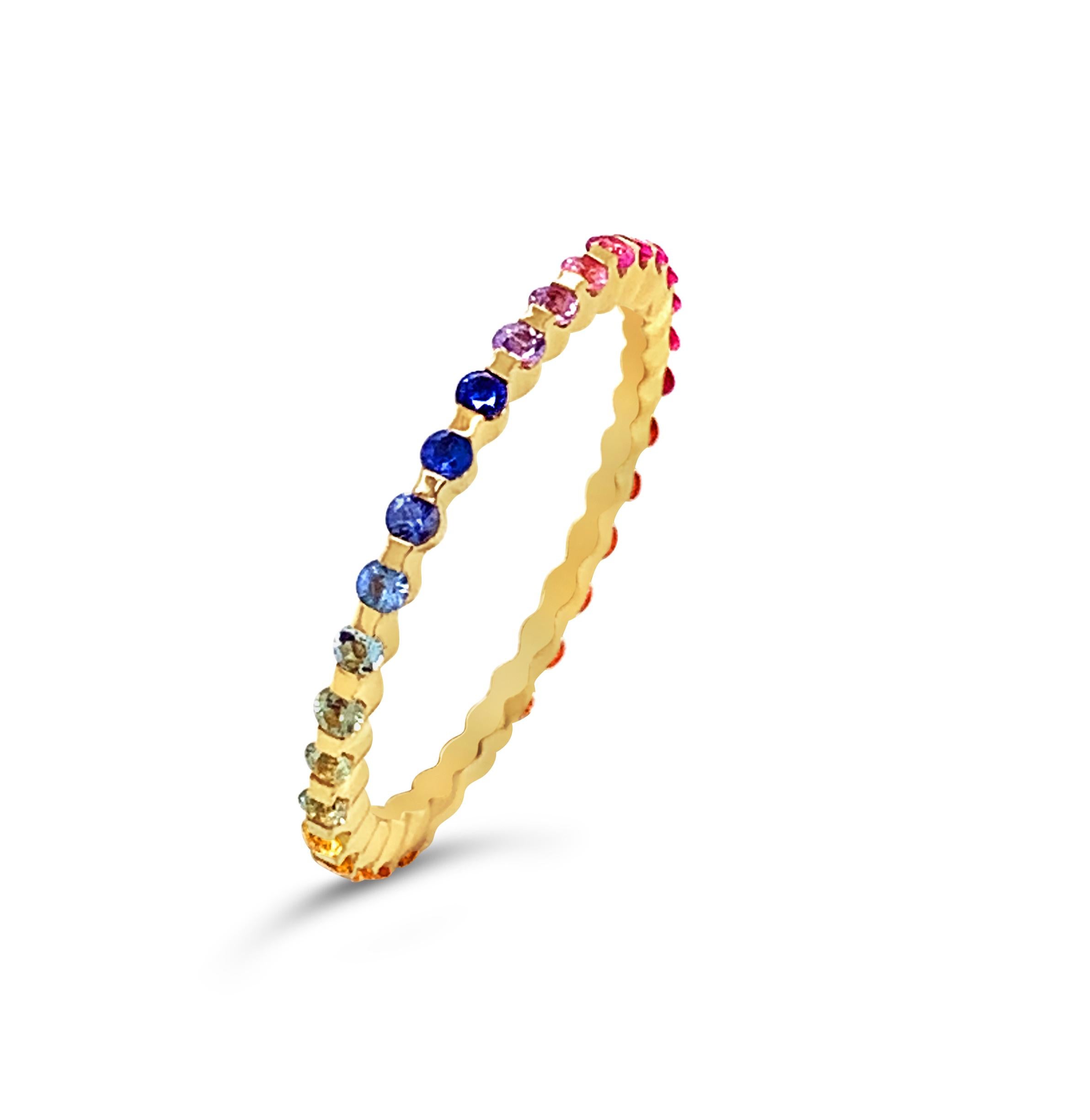 18 Karat White Gold Blue Sapphires Garavelli Ring 2