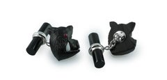 18 Karat White Gold Boar Pig Onyx and Rubies Cufflinks