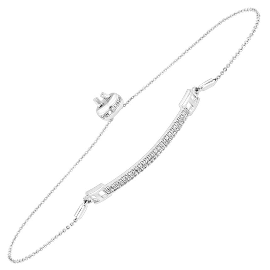 18 Karat White Gold Bolo Diamond Bracelet '1/2 Carat' For Sale