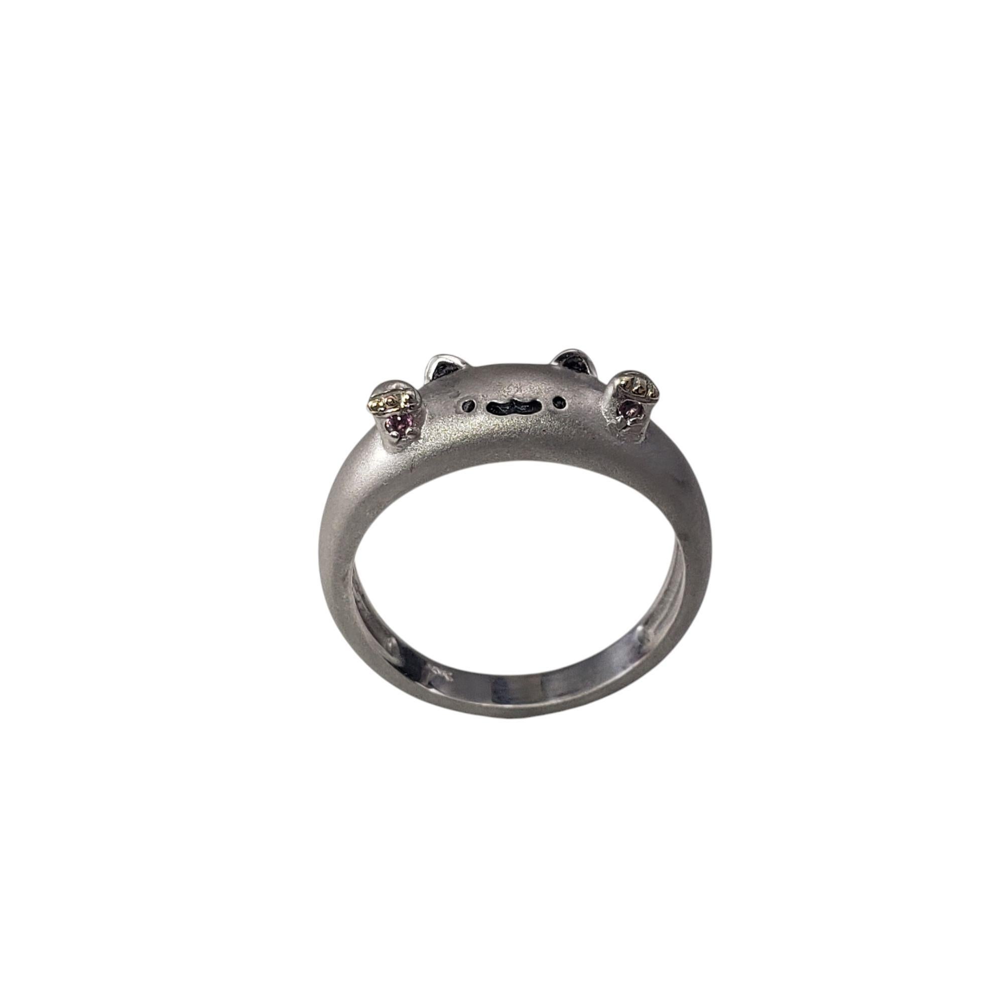 18 Karat White Gold Bongo Cat Ring Size 7.5-7.75 #21038