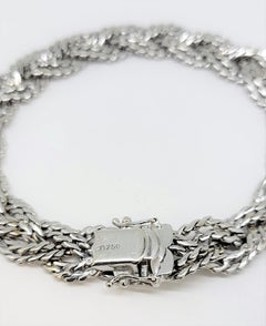 18 Karat White Gold Braided Bracelet