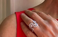 1.54 Karats G Color VVs1 White Diamonds 18 Karat White Gold Design Ring