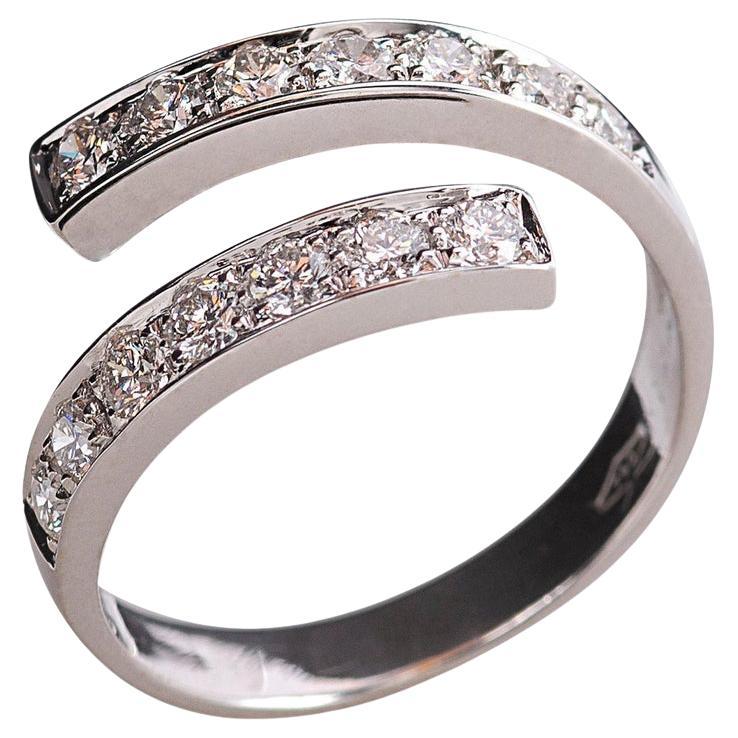 18 Karat White Gold Brilliant Cut White Diamonds Engagement Design Ring For Sale