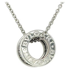 18 Karat White Gold Bvlgari B-zero1 Necklace with Paved Diamonds