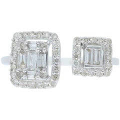 18 Karat White Gold Bypass Diamond Ring