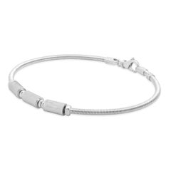 Bracciale a stazione con cavo in oro bianco 18 carati