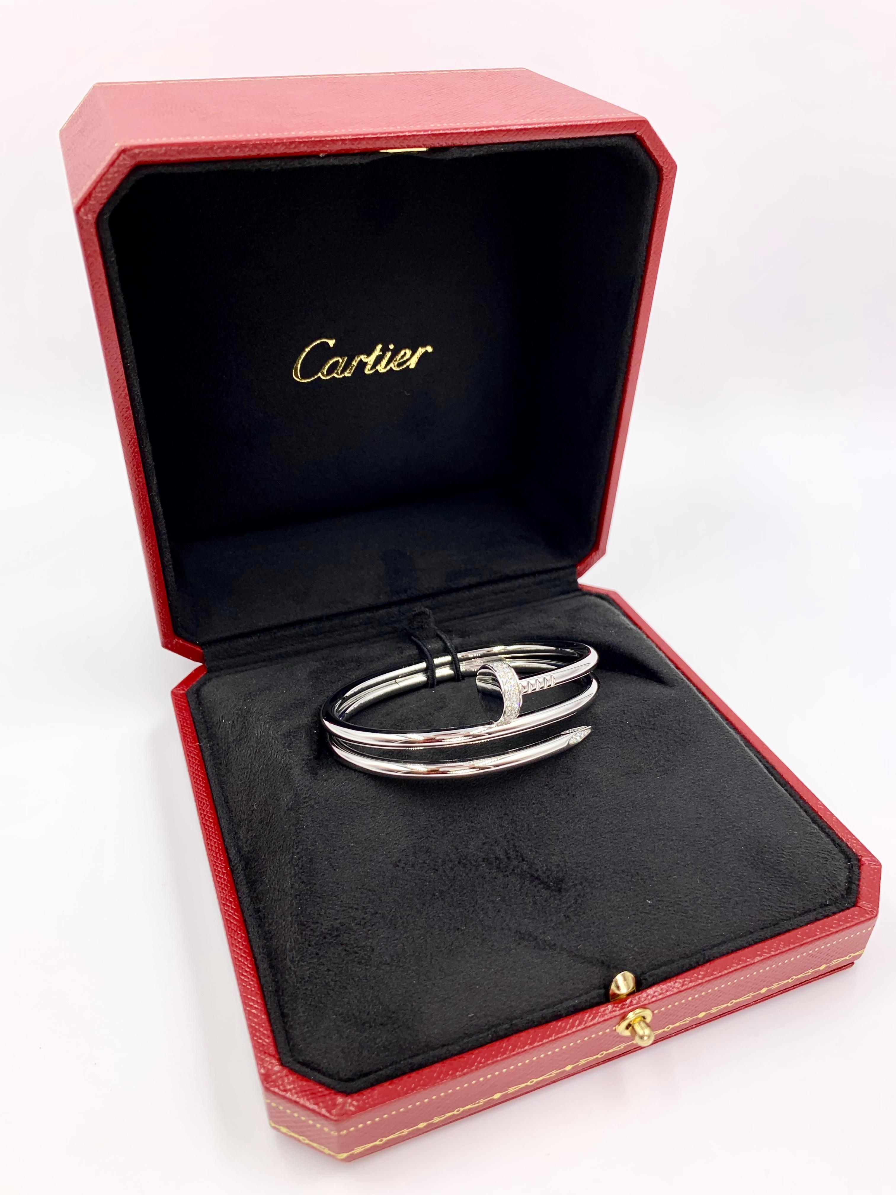 18 Karat White Gold Cartier Juste un Clou Bracelet with Diamonds 4