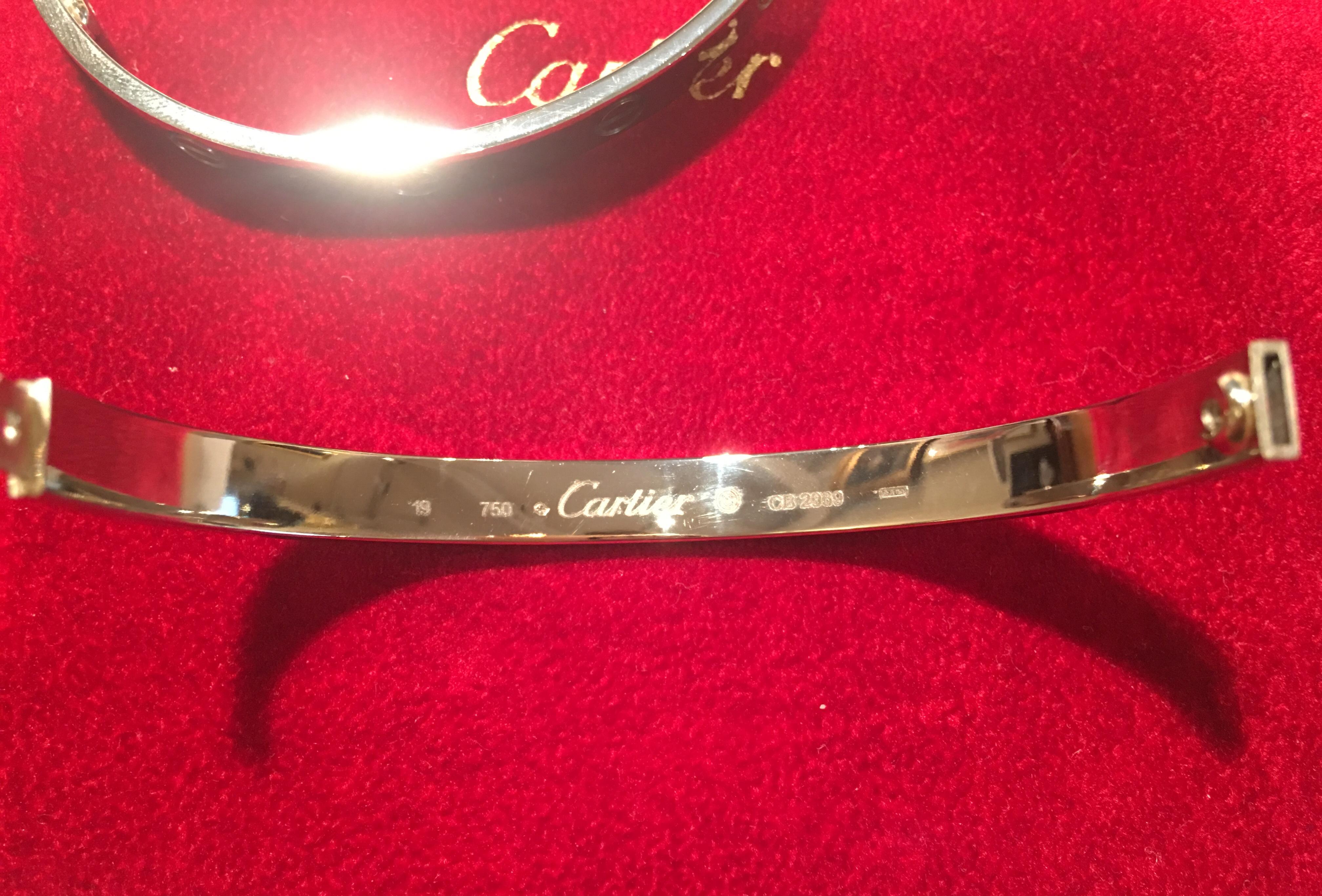 Contemporary 18 Karat White Gold Cartier Love Bangle Bracelet