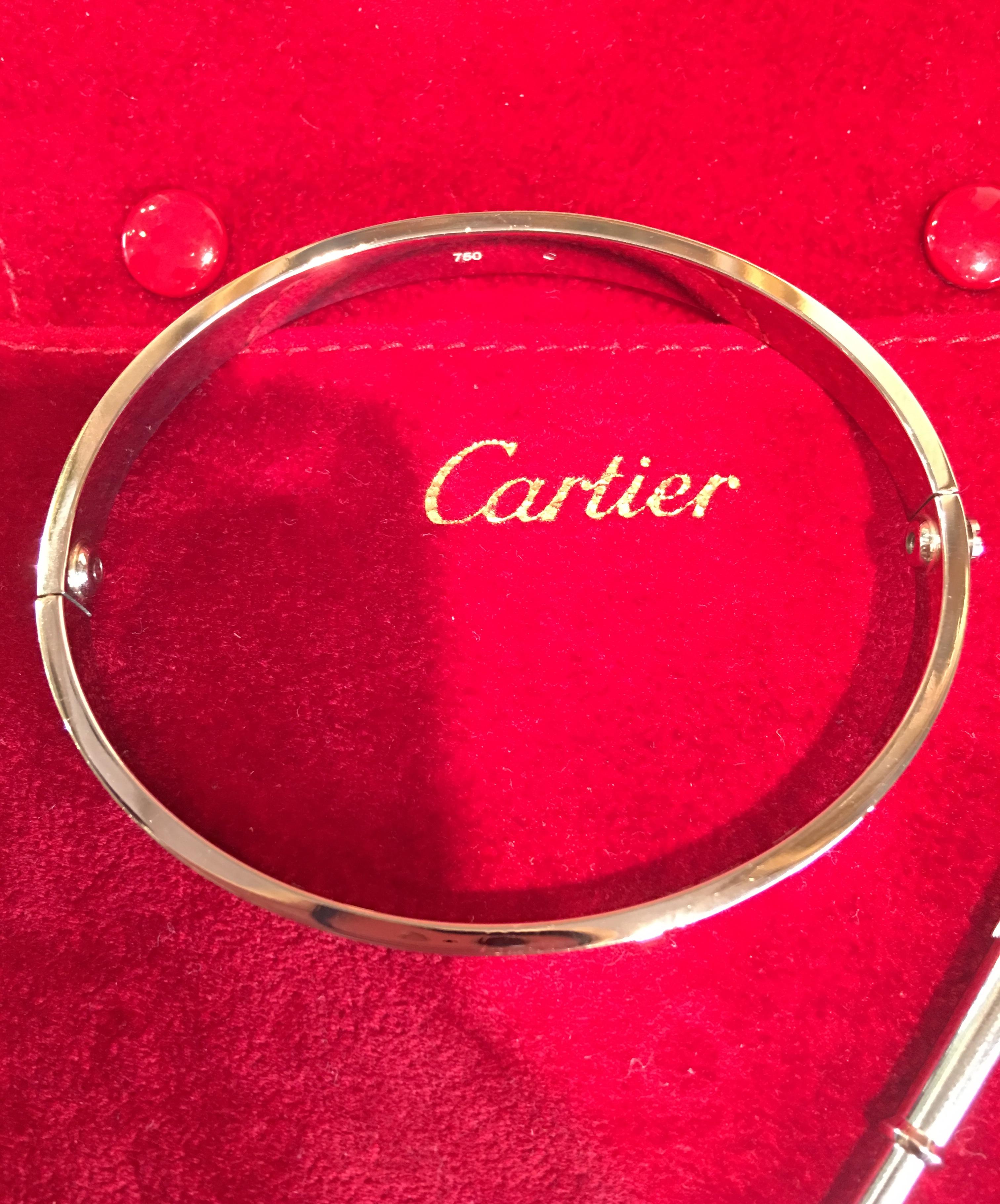 18 Karat White Gold Cartier Love Bangle Bracelet 1