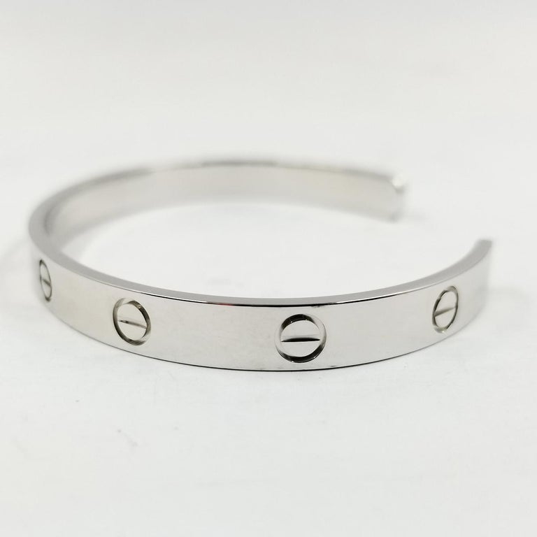 18 Karat White Gold Cartier Love Cuff Bracelet at 1stDibs cartier