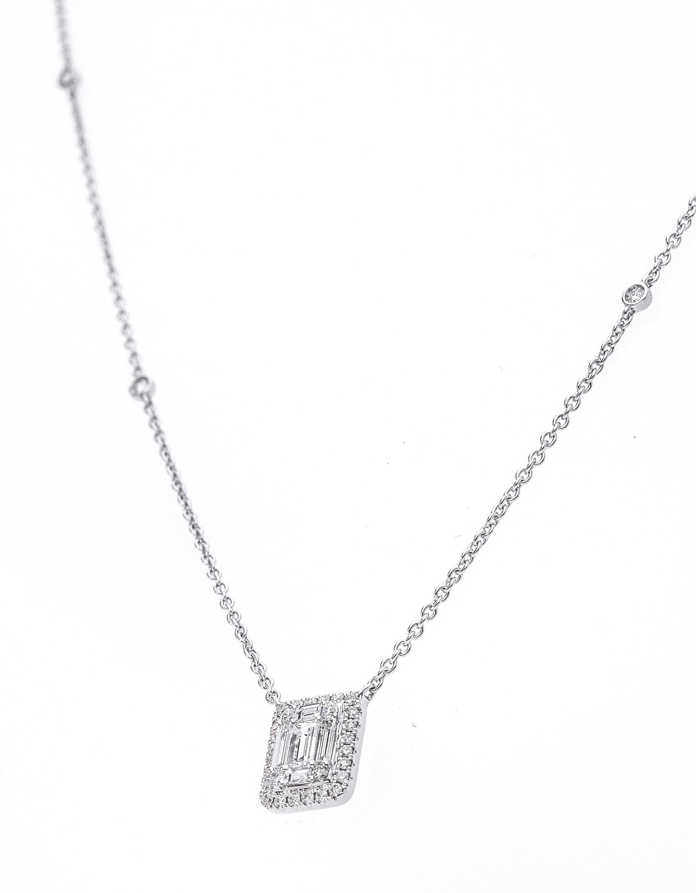 rectangular diamond pendant