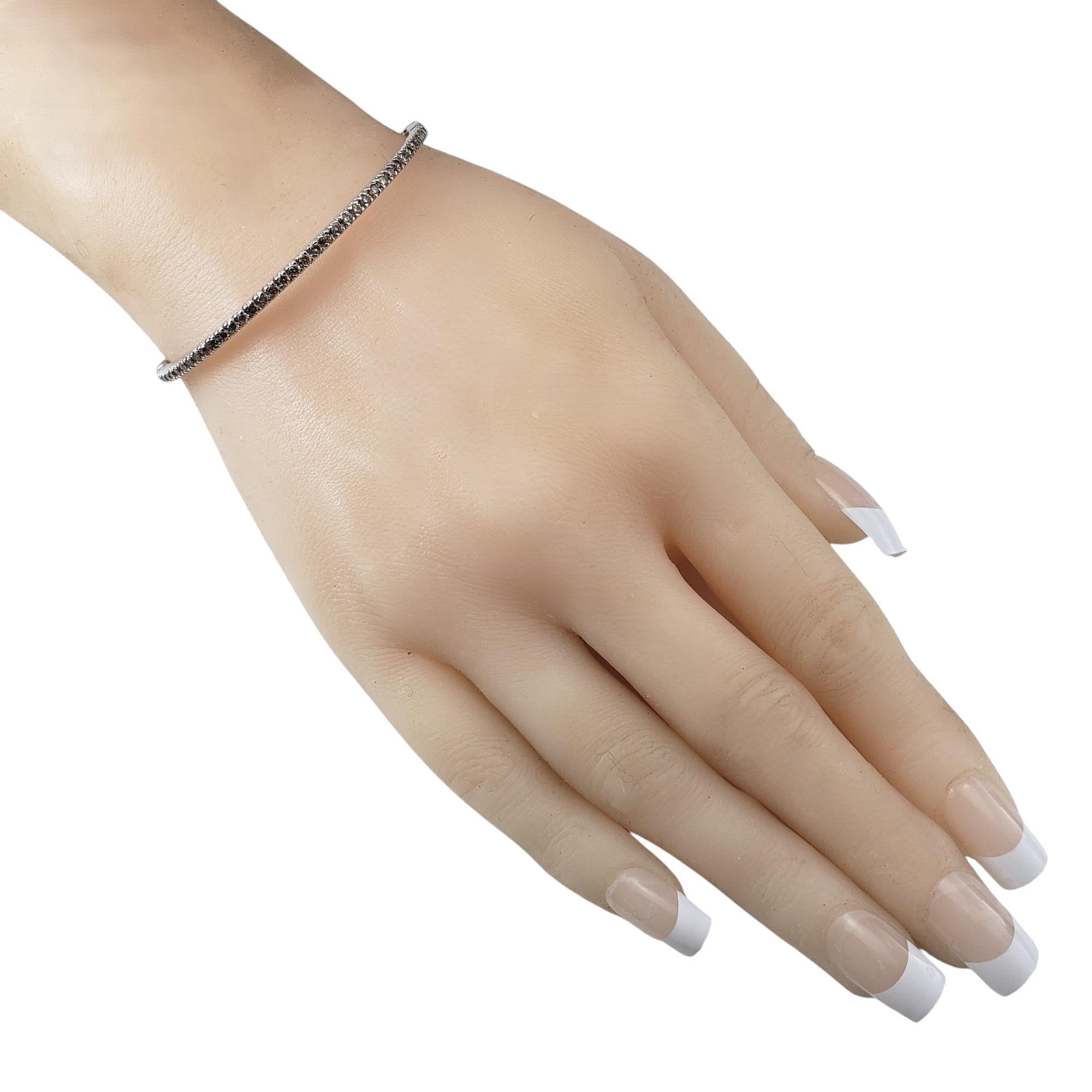 18 Karat White Gold Champagne Diamond Bangle Bracelet #20788 For Sale 1
