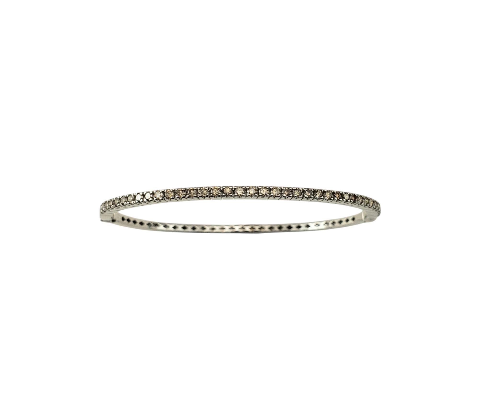 18 Karat White Gold Champagne Diamond Bangle Bracelet #20788 For Sale