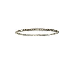18 Karat White Gold Champagne Diamond Bangle Bracelet #20788