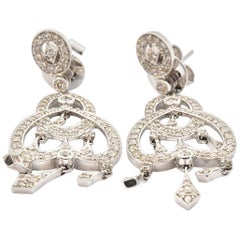 18 Karat White Gold Chandelier 1.75 Carat Diamond Earrings