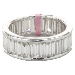 18 Karat White Gold Channel Set Baguette Cut Diamond Eternity Band