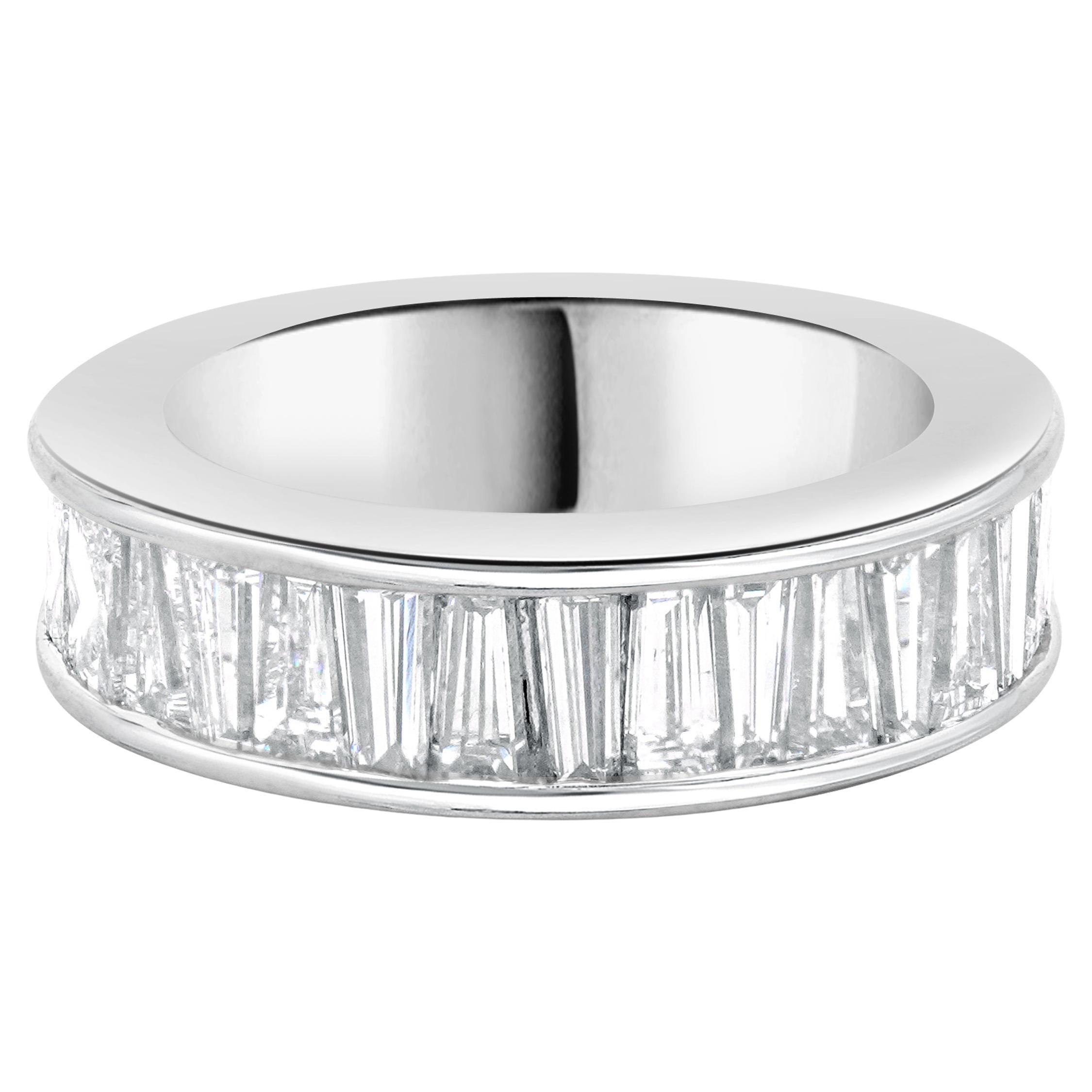 18 Karat White Gold Channel Set Custom Cut Diamond Band