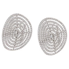 Orecchini a cerchio in oro bianco 18 carati con diamante da 2,83 ctw