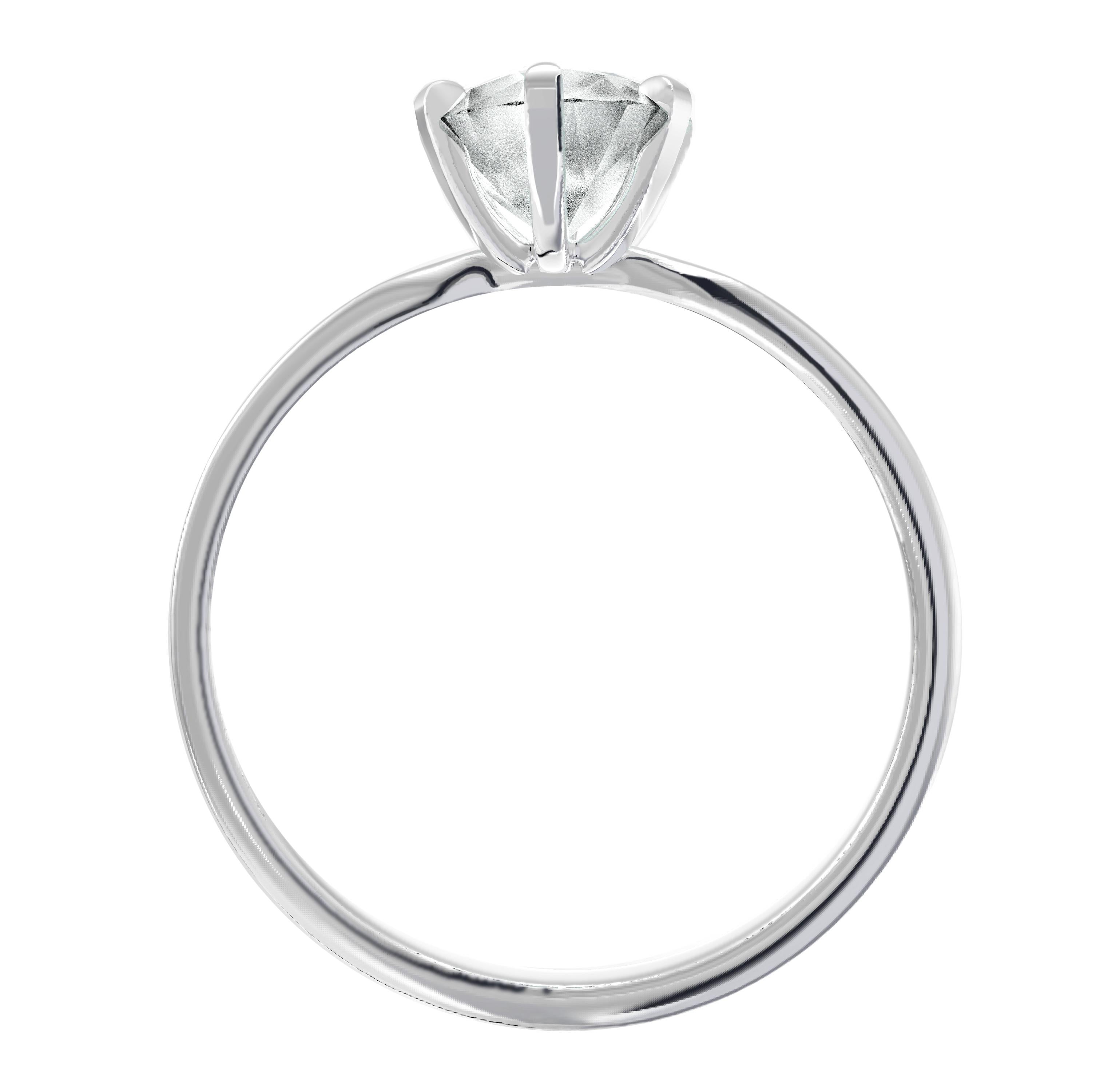 Artist 18 Karat White Gold Classic Engagement Ring with GIA Certified 1 Carat Diamond