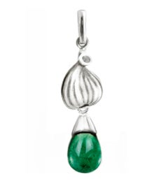 White Gold Custom Made Earrings with Natural Emeralds and Diamonds