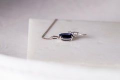 White Gold Contemporary Pendant Necklace with Four Carats Sapphire