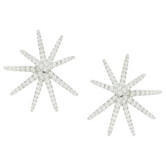 star diamond earrings 18 Karat White Gold Convertible Star Diamond Earring Jackets Studs .94 Carat