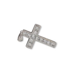 Colgante Cruz de Oro Blanco de 18 Kilates