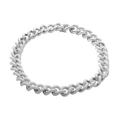 18 Karat White Gold Cuban Link Diamond Chain