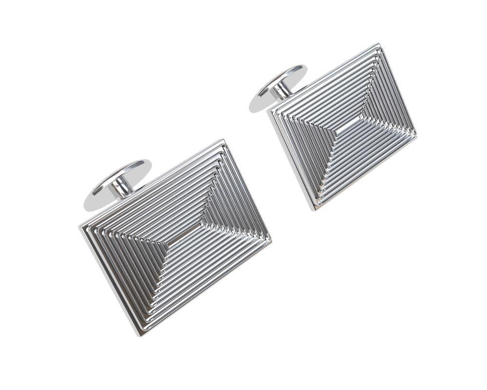 18 Karat White Gold Cufflinks In New Condition For Sale In New York, NY