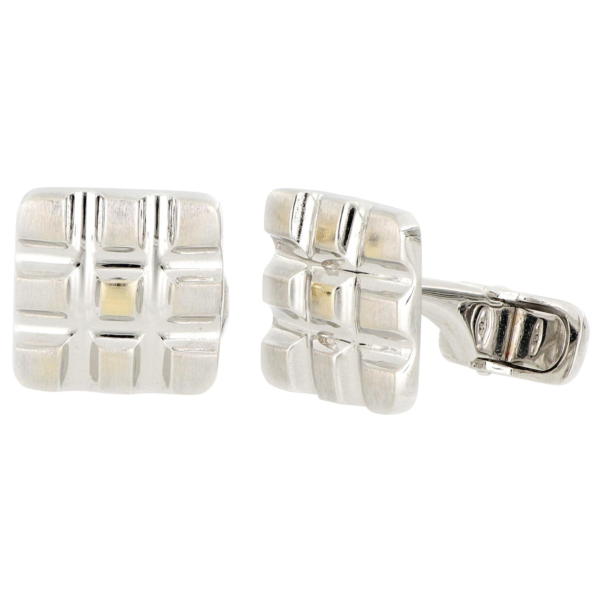 18 Karat White Gold Cufflinks