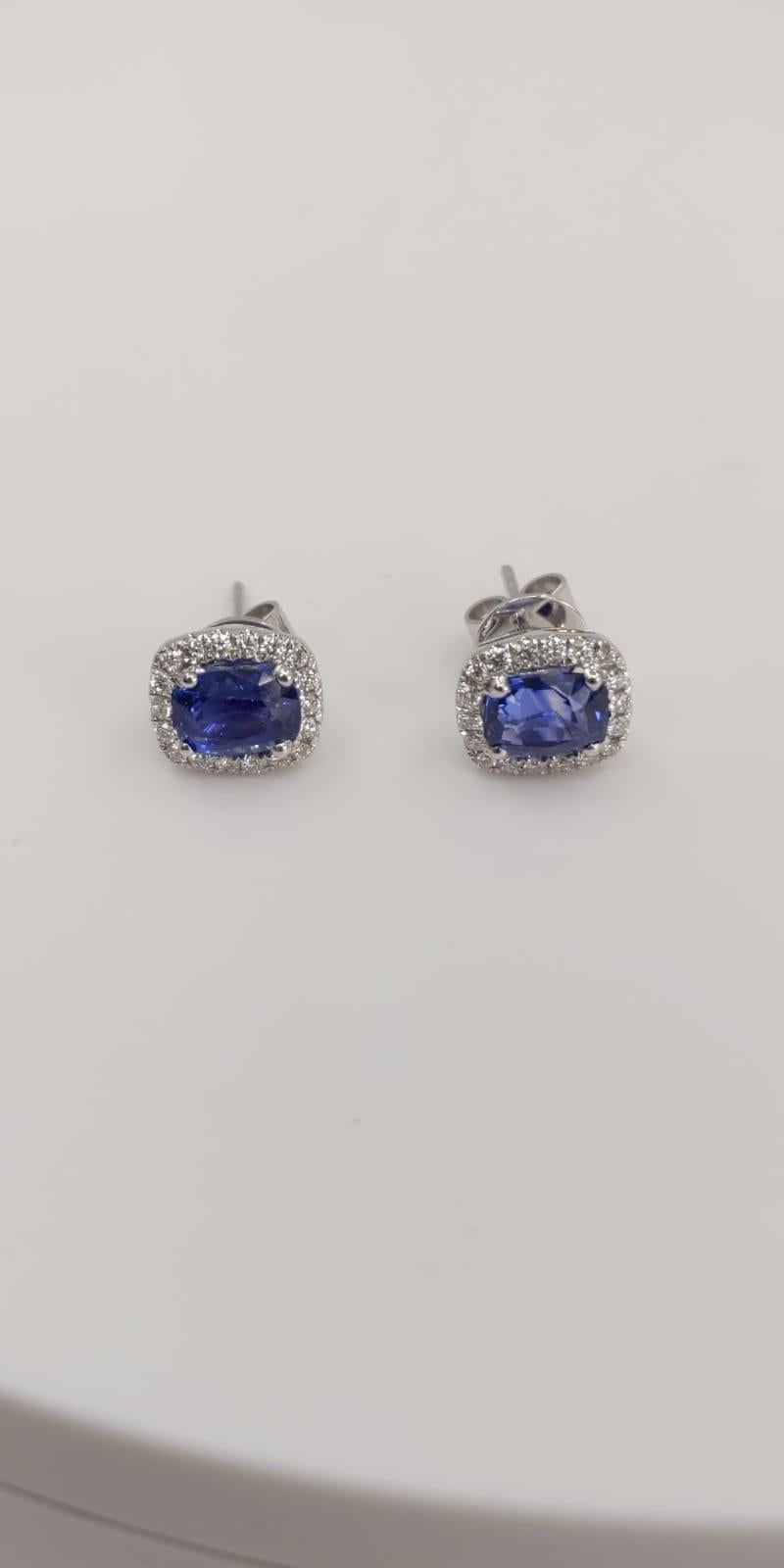 cushion cut sapphire earrings