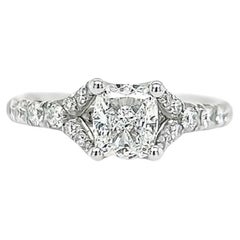 Ring „ANNIVERSARY“ aus 18 Karat Weißgold mit Diamant im Kissenschliff
