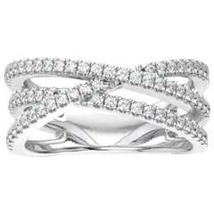 18 Karat White Gold Dahlia Interweave Diamond Ring '1/2 Carat'