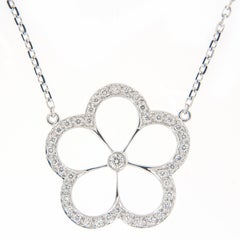 18 Karat White Gold Daisy 0.30 Cttw. Diamond Necklace by Gumuchian